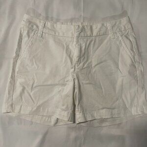 CASLON Women white Blend Twill Shorts Size 4 CN357261MI